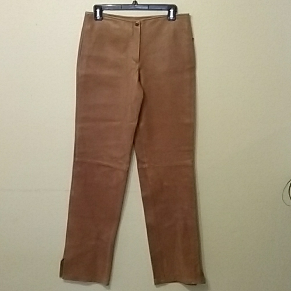 Lobi Lobi Genuine Leather Pants Brown  Sz 4 NWT